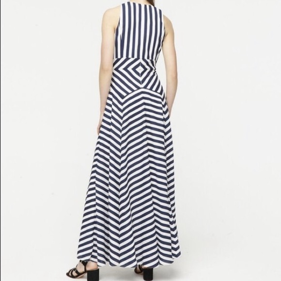 J.Crew Sleeveless high-neck dress in geometric stripe - Picture 7 of 10